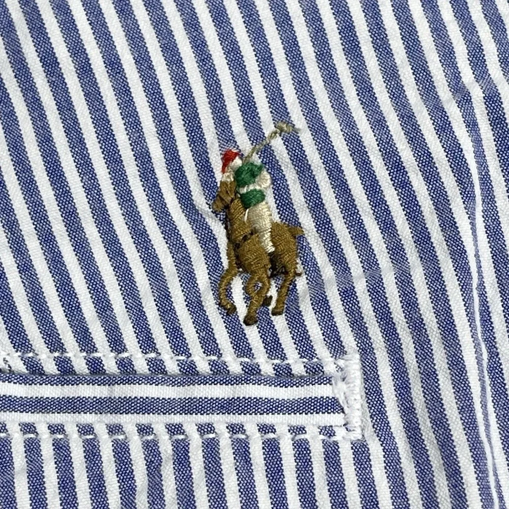 Polo Ralph Lauren Men's Big 54B Classic Fit Seersucker Shorts Blue White Stripe